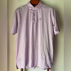 Peter Millar Mens Golf Polo‎ Crown Ease Shirt Size Large Lilac Quail Run Logo